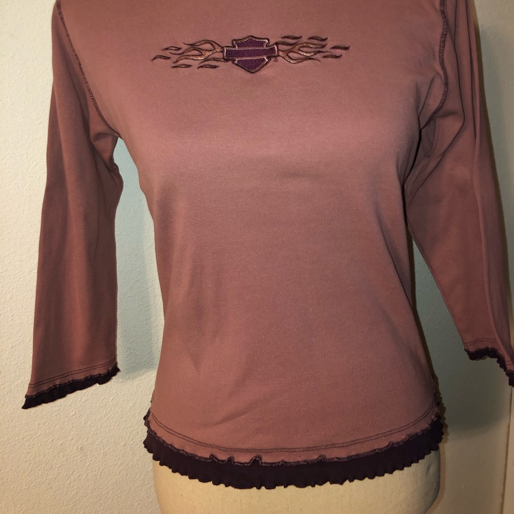 Harley-Davidson top with ruffle edges